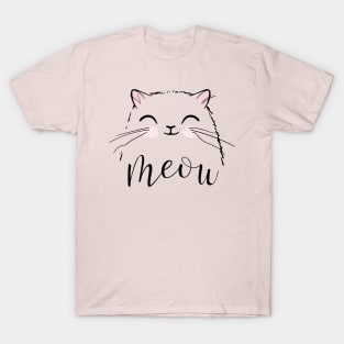 cute meow cat face T-Shirt